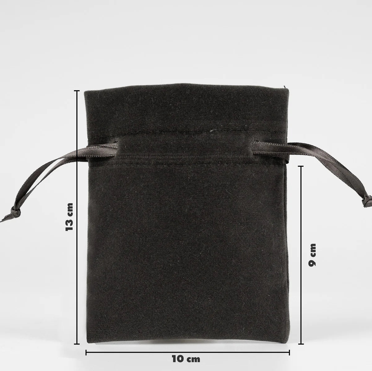 10x13 cm Antrasit Kadife Gül Kese - Kadınlar Günü Hediyesi