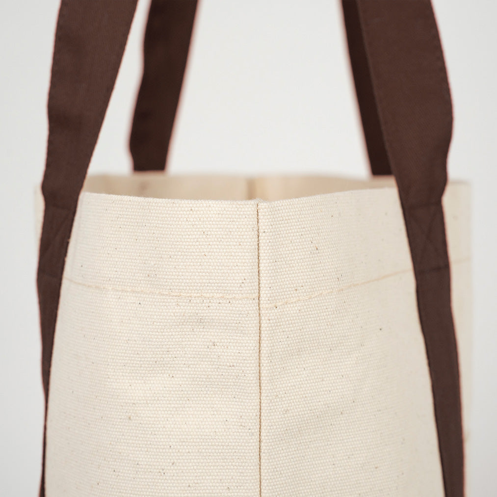 Trend Kanvas Çanta 40x35x12cm - Kahverengi Renkli Kulp (Özelleştirilebilir) - iç ve ağız kısmı