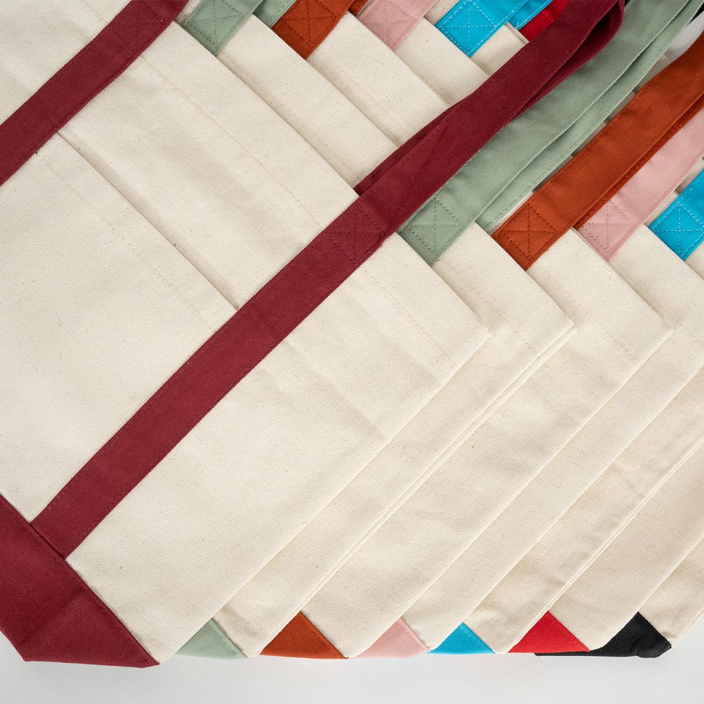 Trend Kanvas Çanta 40x35x12cm - Kahverengi Renkli Kulp (Özelleştirilebilir) - kulp renkleri yakın