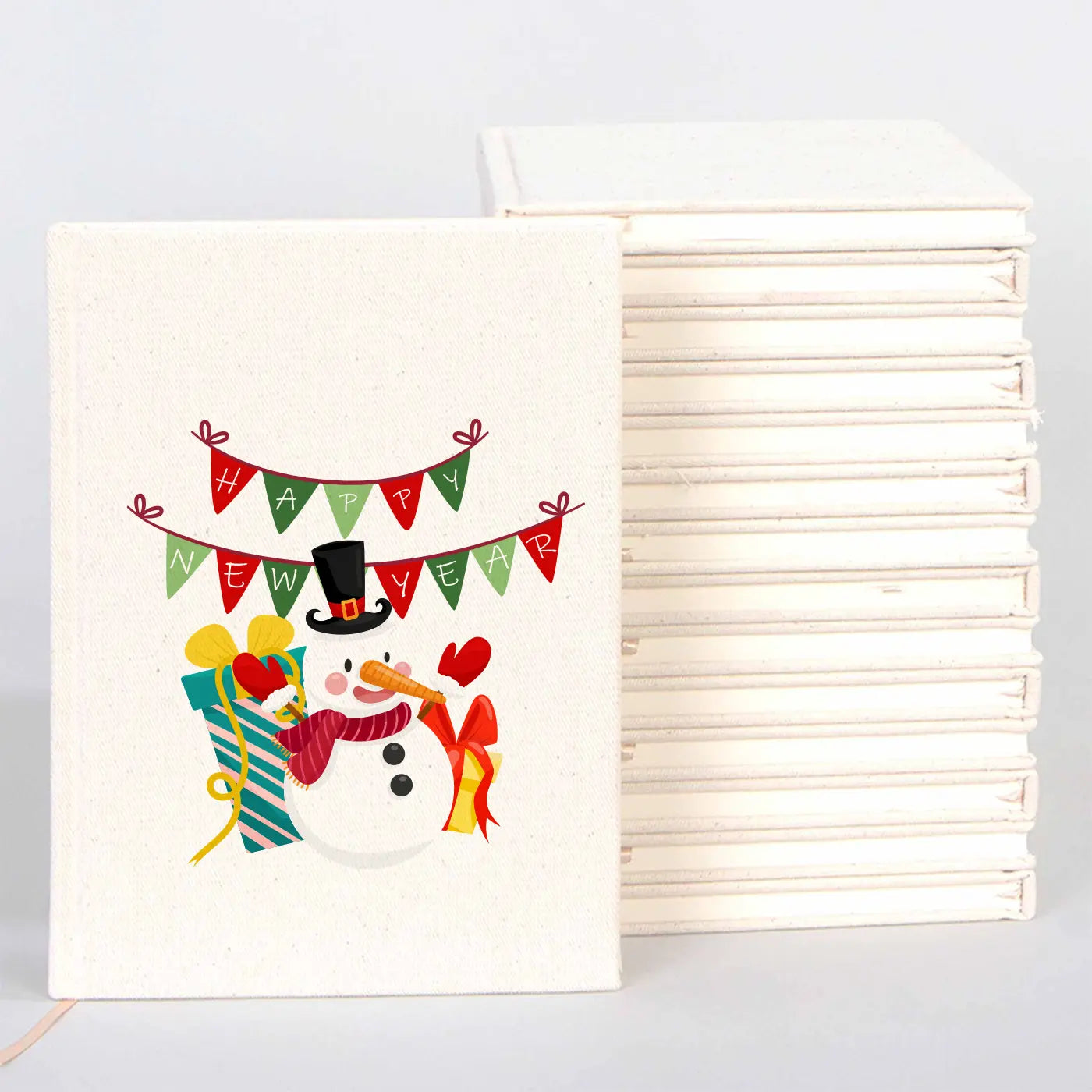 Yılbaşılı Kanvas Defter 14x20 cm (Özelleştirilebilir)