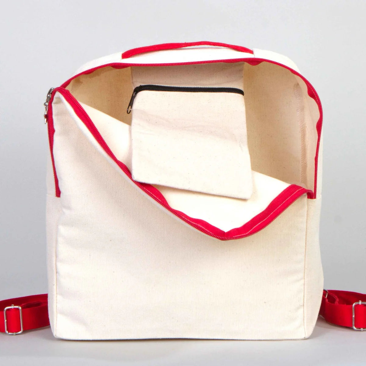Boyanabilir 25x32x10 cm Kırmızı Renk VIP Kanvas Sırt Modeli - 23 Nisan Hediyesi - görsel 7
