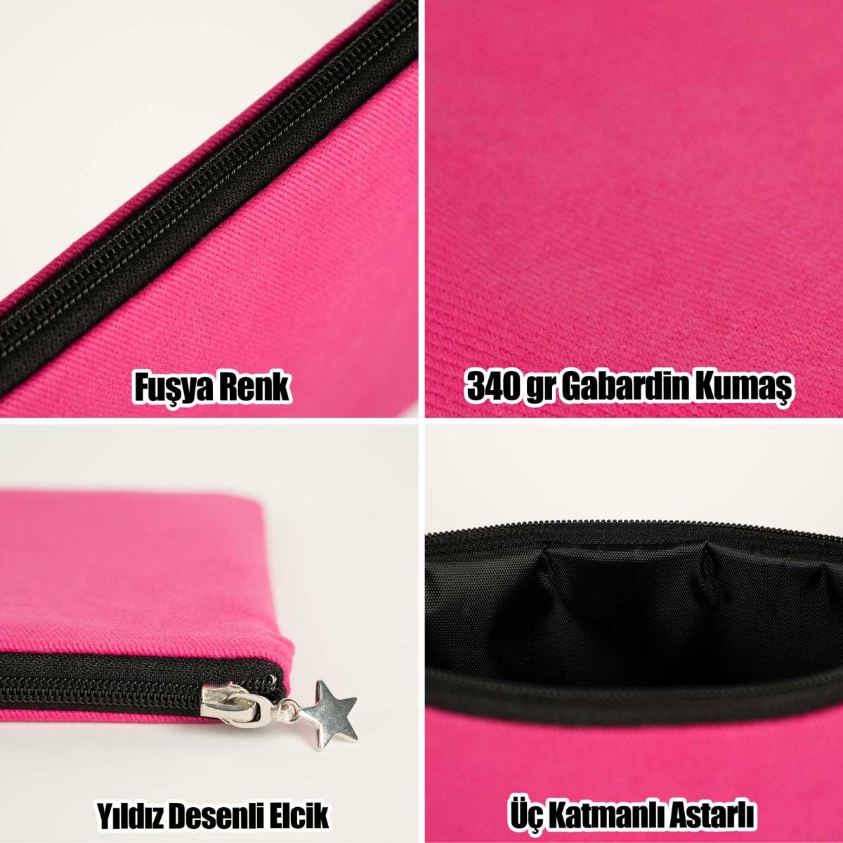 Fuşya karne günü temalı astarlı clutch çanta, okul figürlü ve özelleştirilebilir karne hediyesi tasarımı