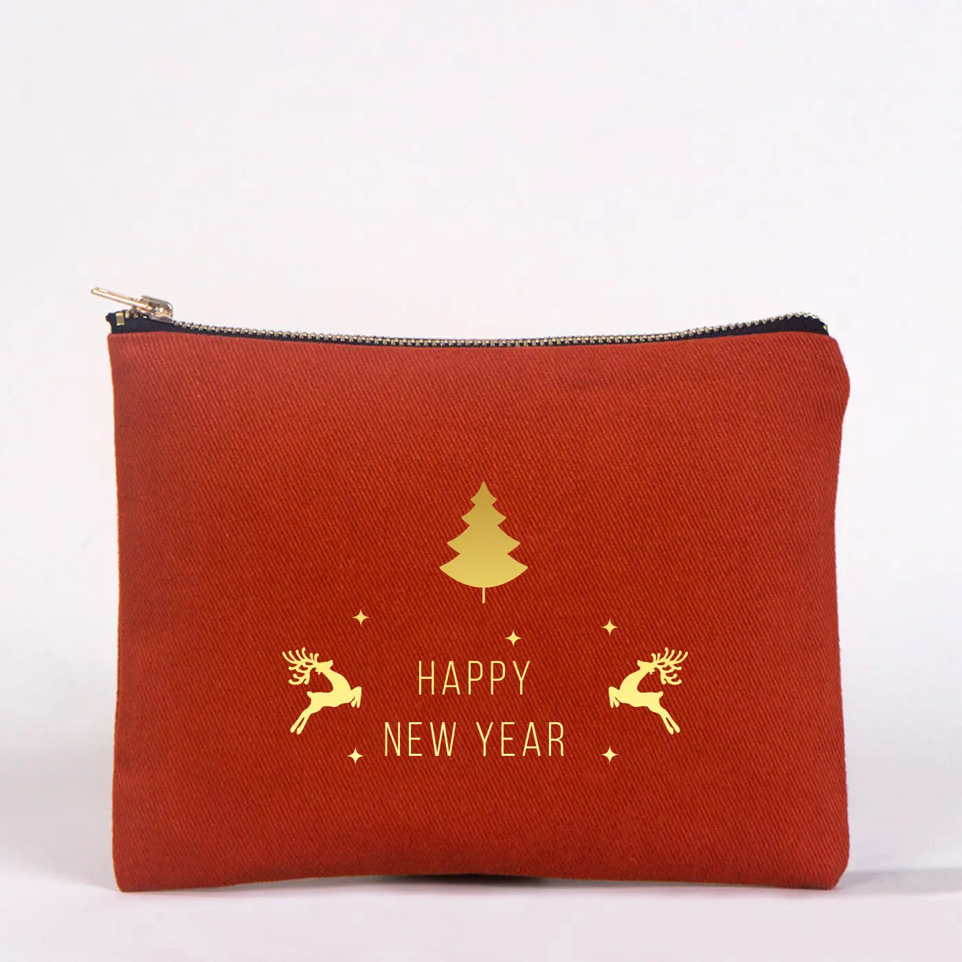 Yılbaşı Star Clutch 21x15 Kiremit - Metal Fermuar (Özelleştirilebilir)