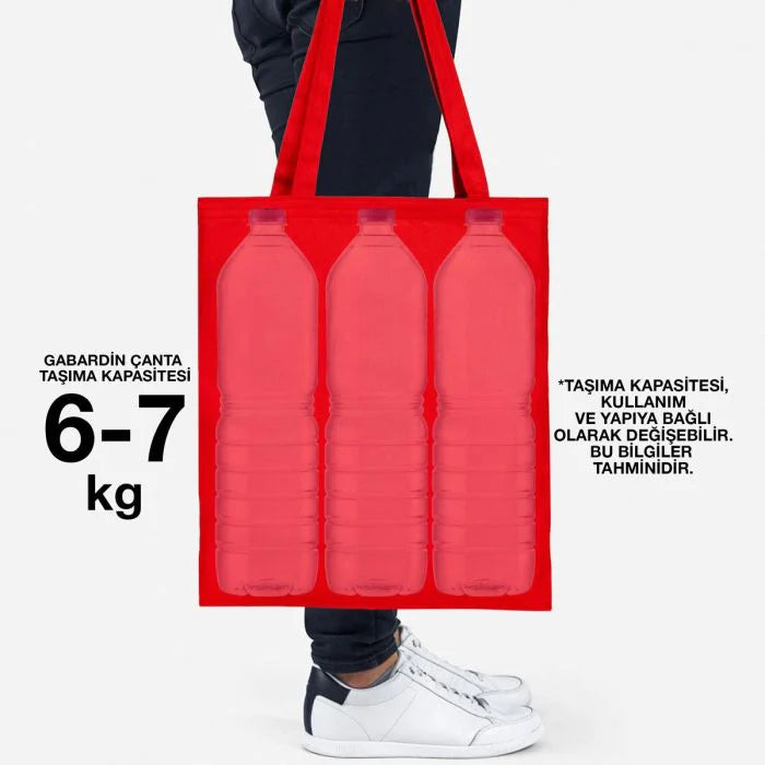 35x40 cm Kırmızı Gabardin Bez Model Günlük Kullanım - Bayram Çantası