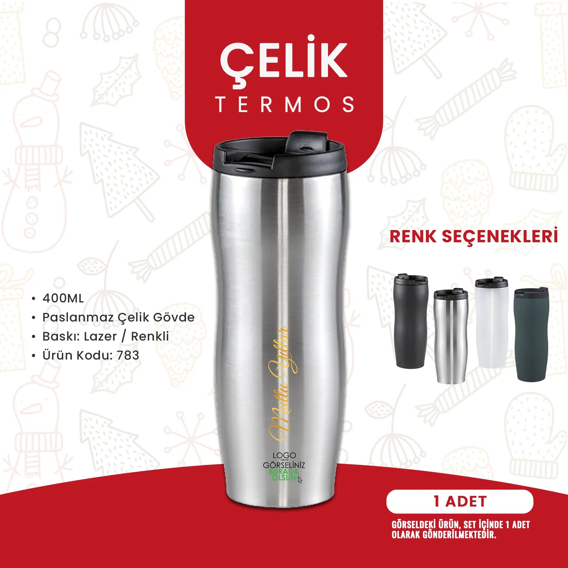 Kurumsal yeni yıl hediyesi Toptan Termos Baskılı 