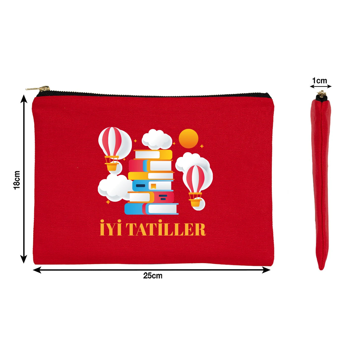 Kırmızı karne günü temalı Prime clutch çanta, okul figürlü ve özelleştirilebilir karne hediyesi tasarımı