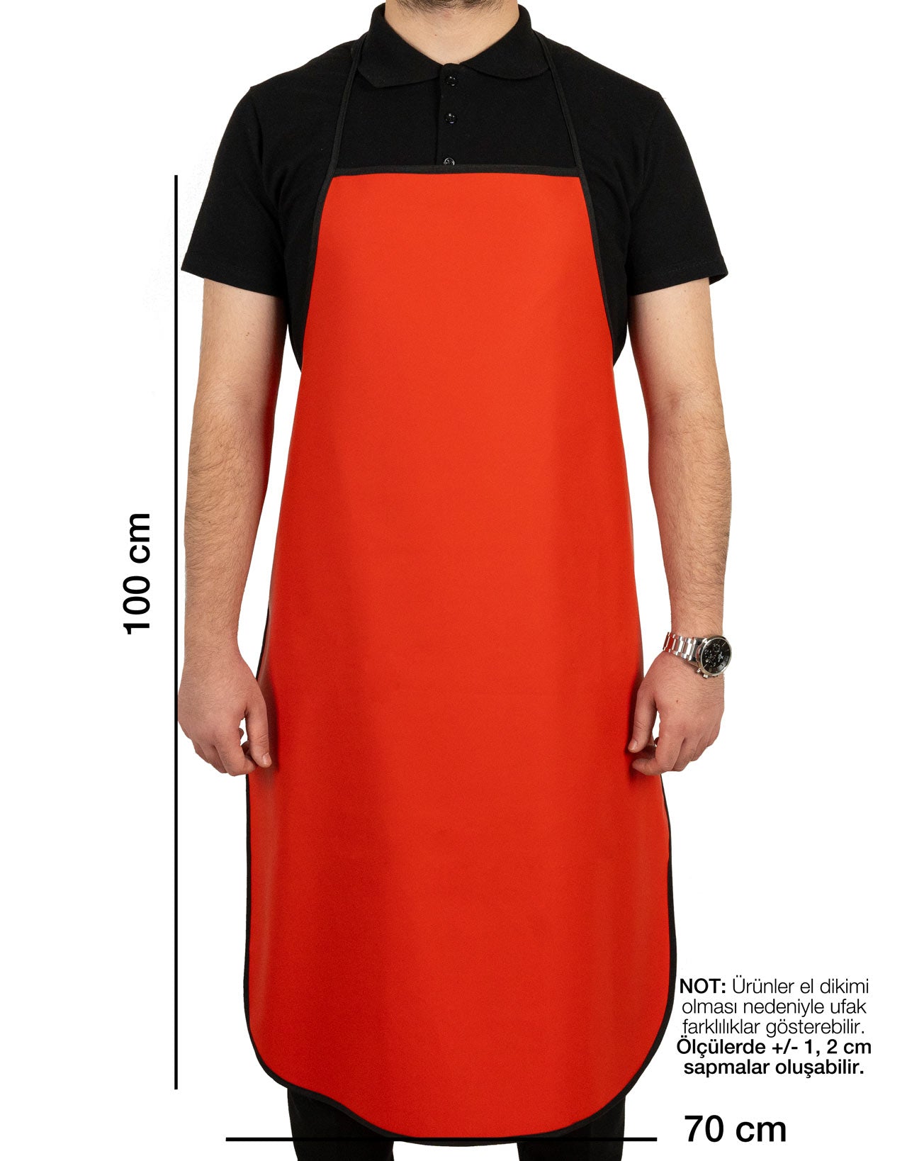 Muşamba Mutfak Bulaşık Önlüğü PVC | Kırmızı | Su Geçirmez ve Dayanıklı - farklı açı