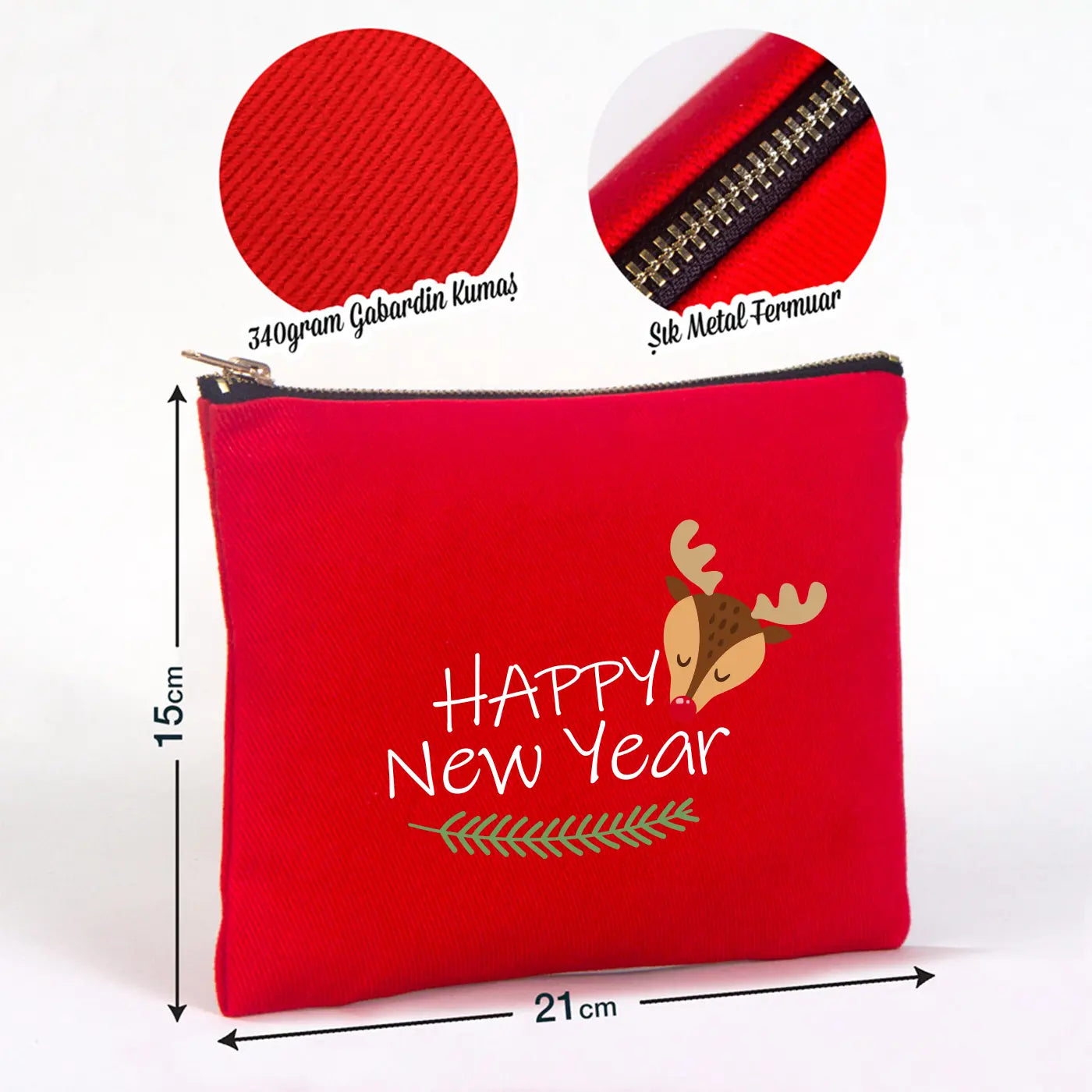 Star Clutch 21x15 Kırmızı - Metal Fermuar ( Özelleştirilebilir ) (Kopya)