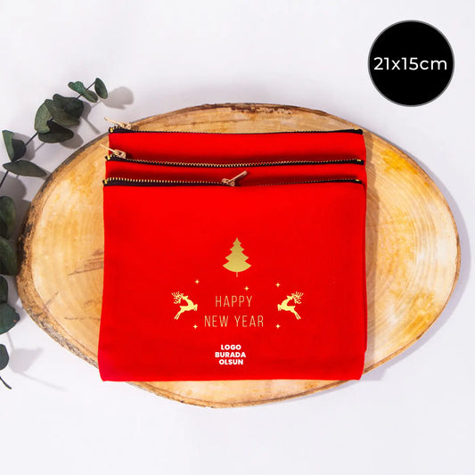 Star Clutch 21x15 Kırmızı - Metal Fermuar ( Özelleştirilebilir ) (Kopya)