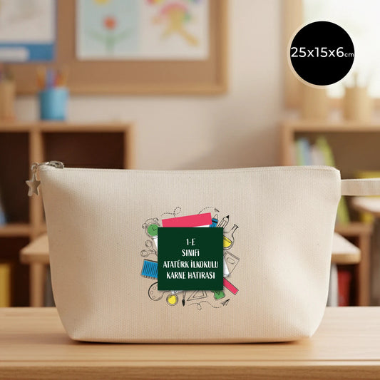 Karne Günü Hediyesi Körüklü Kanvas Clutch Çanta – 25x15x6 cm