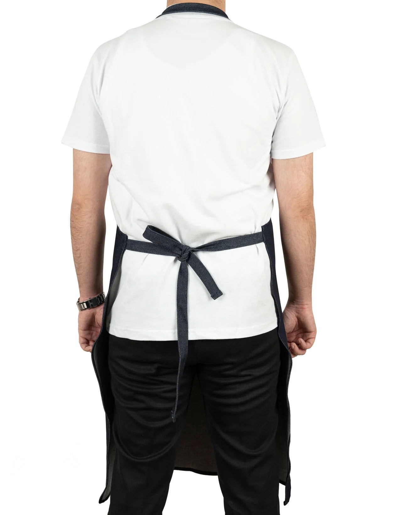 MasterChef Mutfak Önlüğü -  Koyu Mavi Denim Kumaş - farklı açı