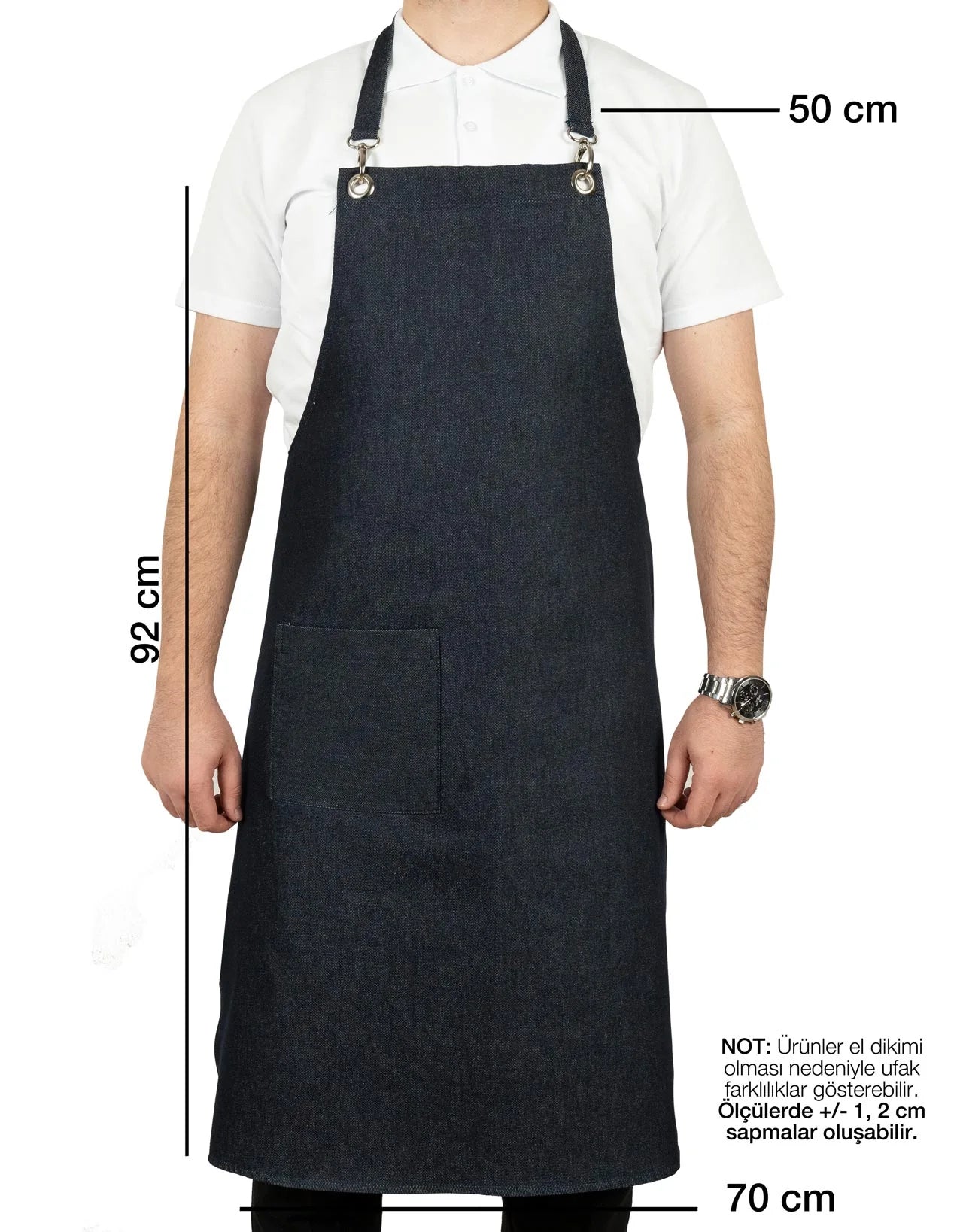 MasterChef Mutfak Önlüğü -  Koyu Mavi Denim Kumaş - kullanım örneği