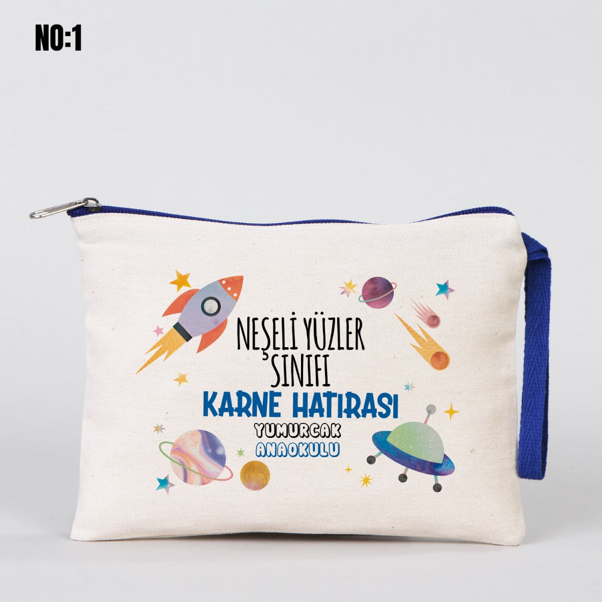 Karne Günü Renkli Fermuarlı Clutch - 21x15 cm (Özelleştirilebilir) - istecanta.com