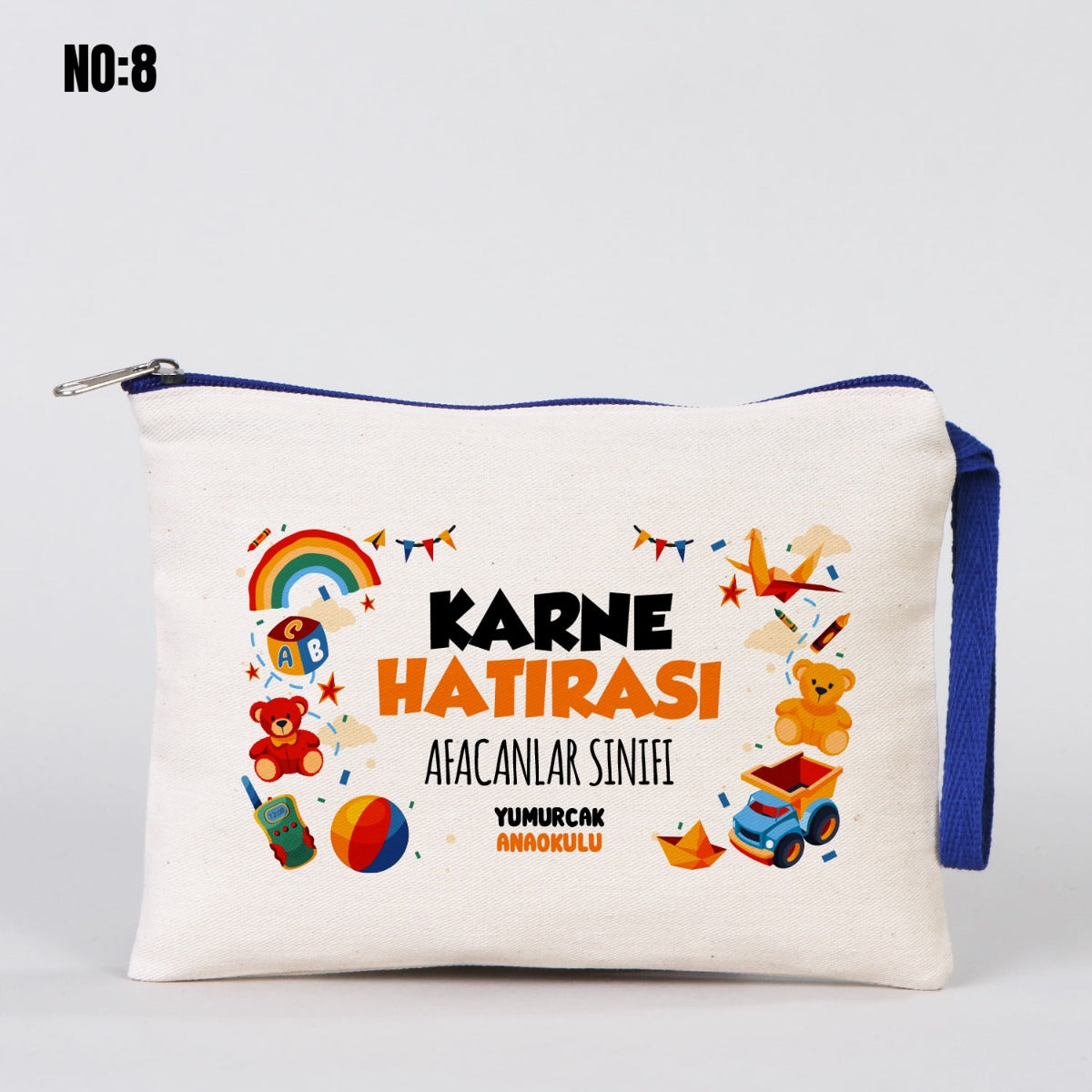 Karne Günü Renkli Fermuarlı Clutch - 21x15 cm (Özelleştirilebilir) - istecanta.com