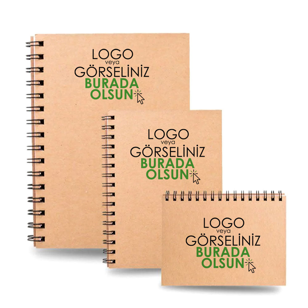 Kraft Metal Spiralli Defter - istecanta.com