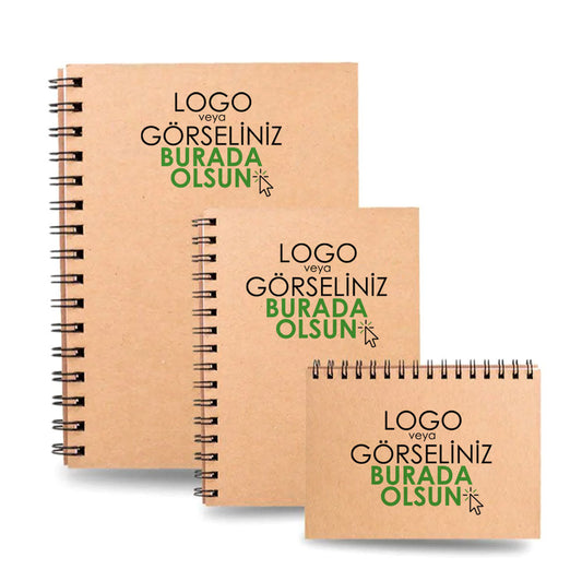 Kraft Metal Spiralli Defter - istecanta.com