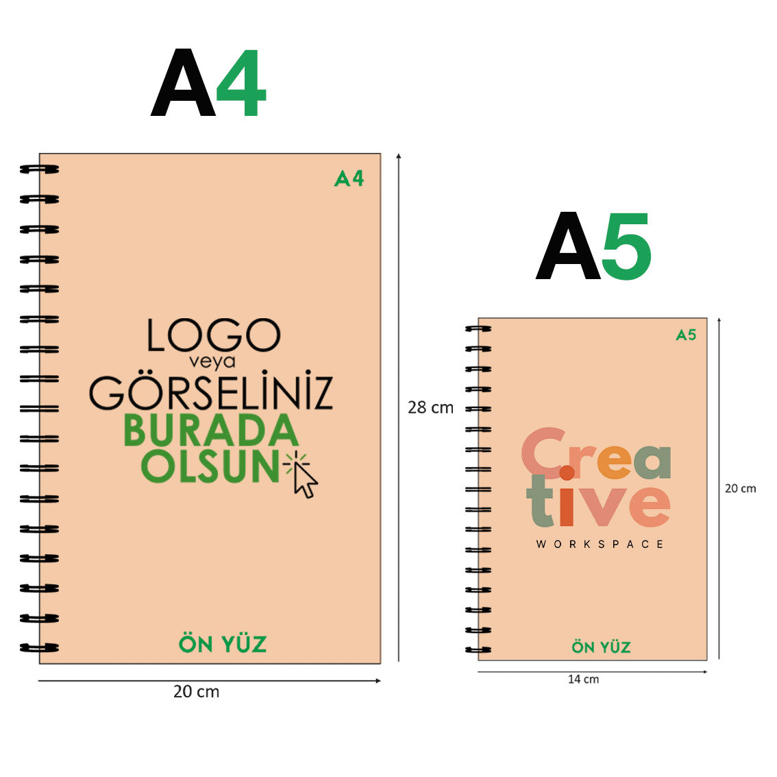 Kraft Metal Spiralli Defter - istecanta.com