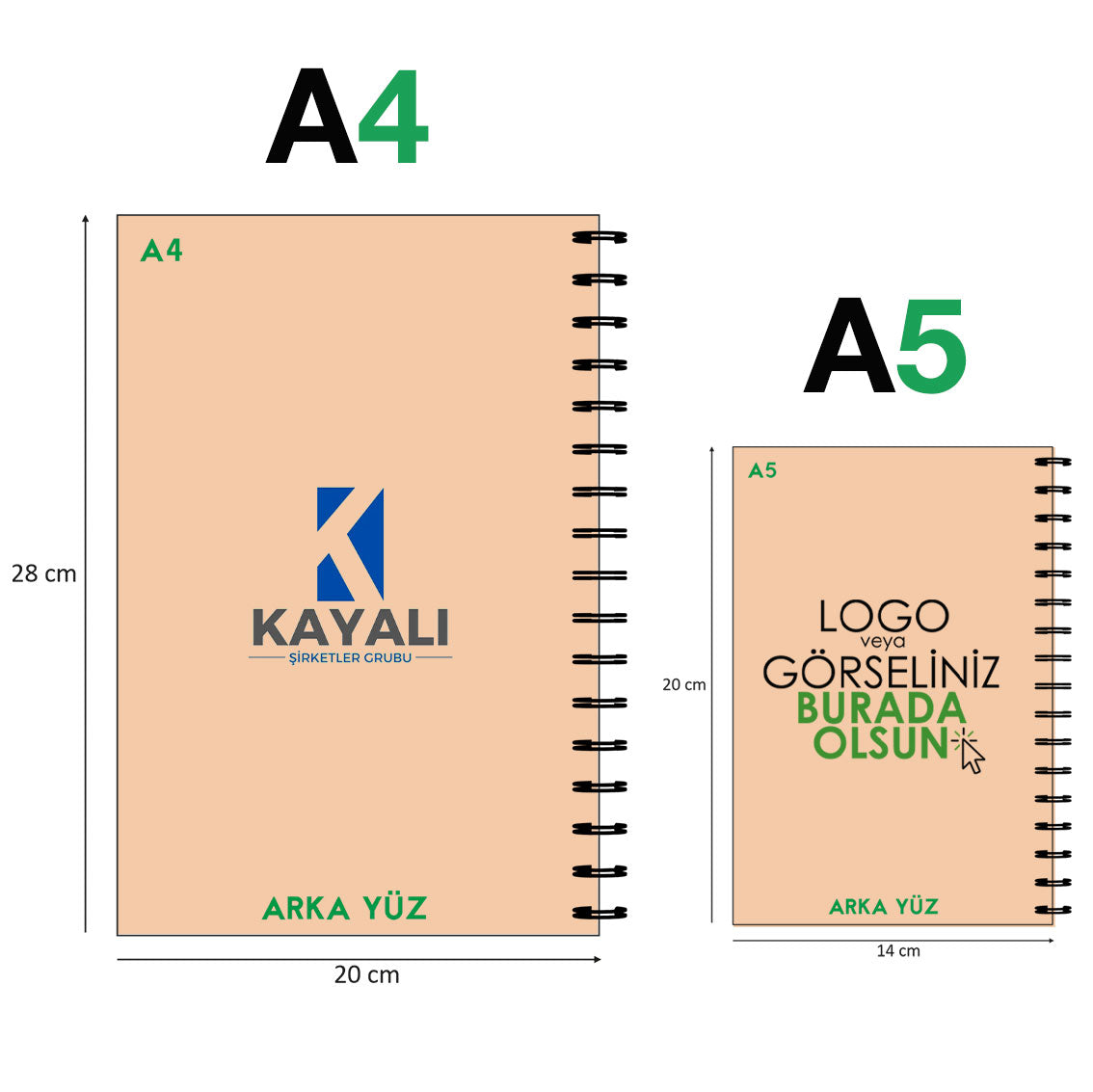Kraft Metal Spiralli Defter - istecanta.com