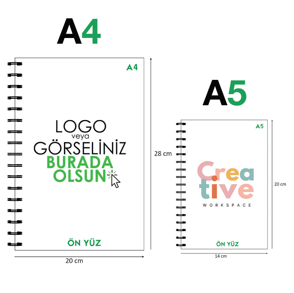 Kuşe Metal Spiralli Defter - Özel Baskılı - istecanta.com