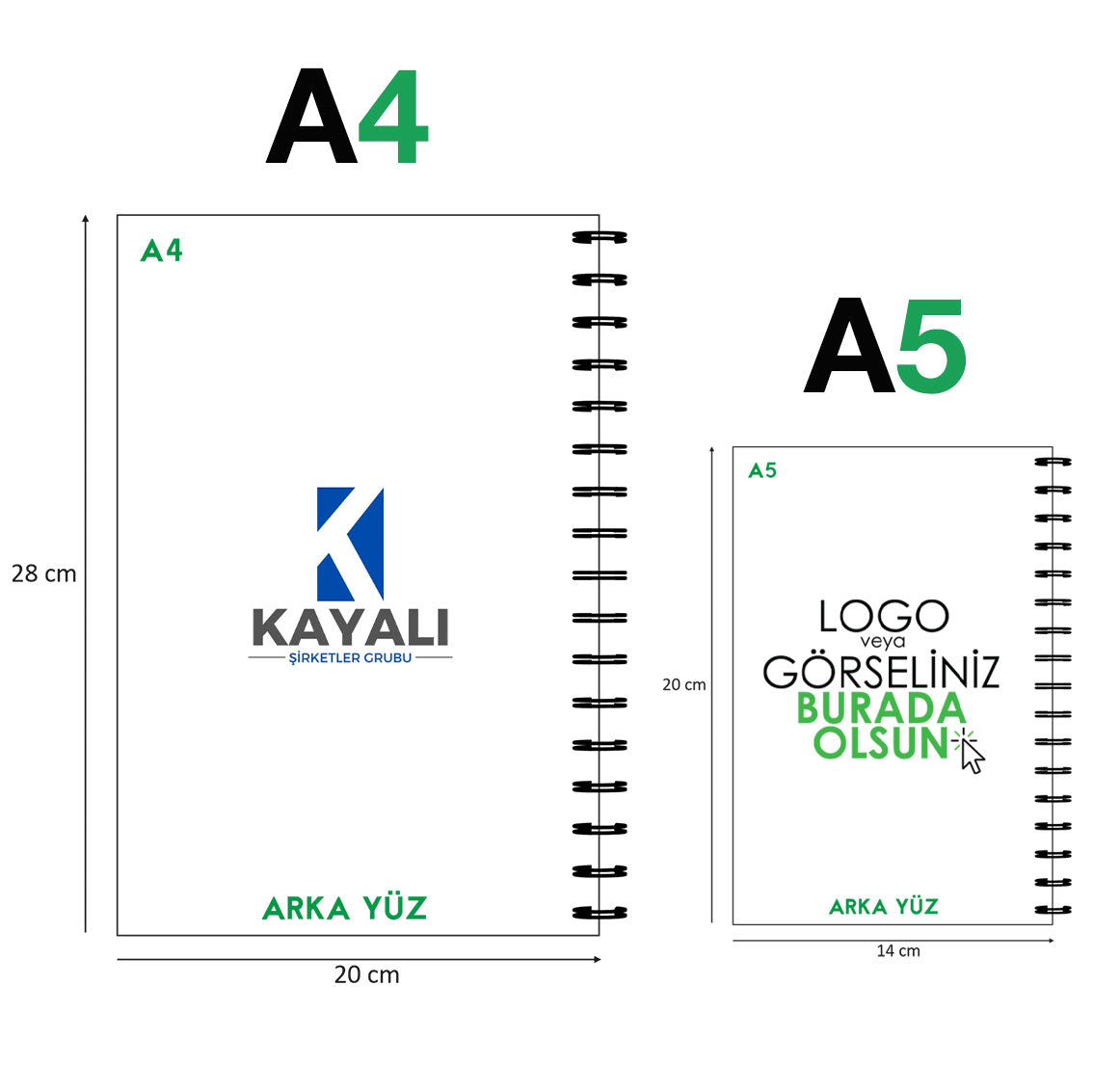 Kuşe Metal Spiralli Defter - Özel Baskılı - istecanta.com