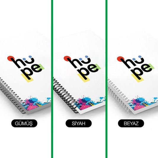 Kuşe Metal Spiralli Defter - Özel Baskılı - istecanta.com