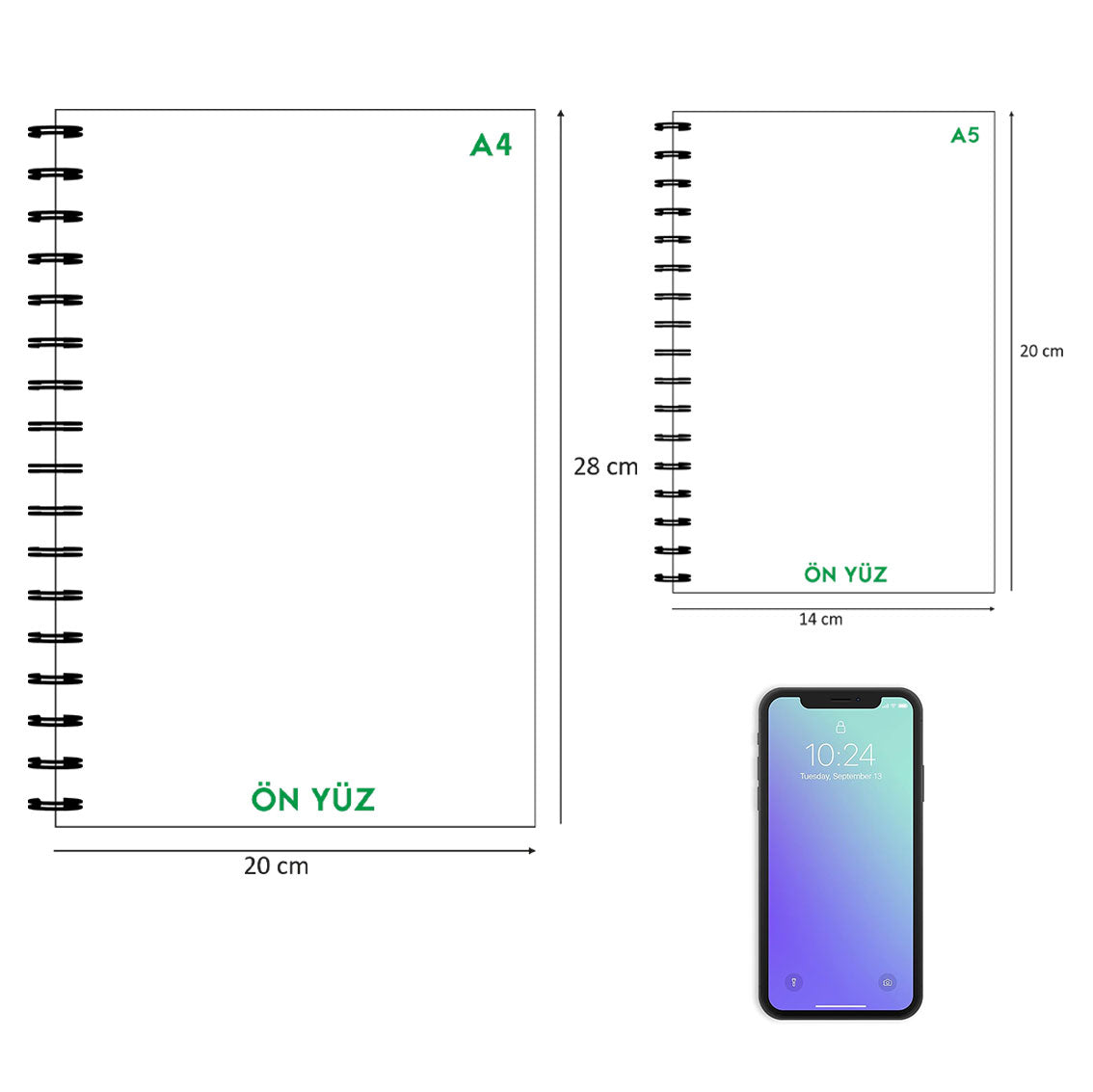 Kuşe Metal Spiralli Defter - Özel Baskılı - istecanta.com