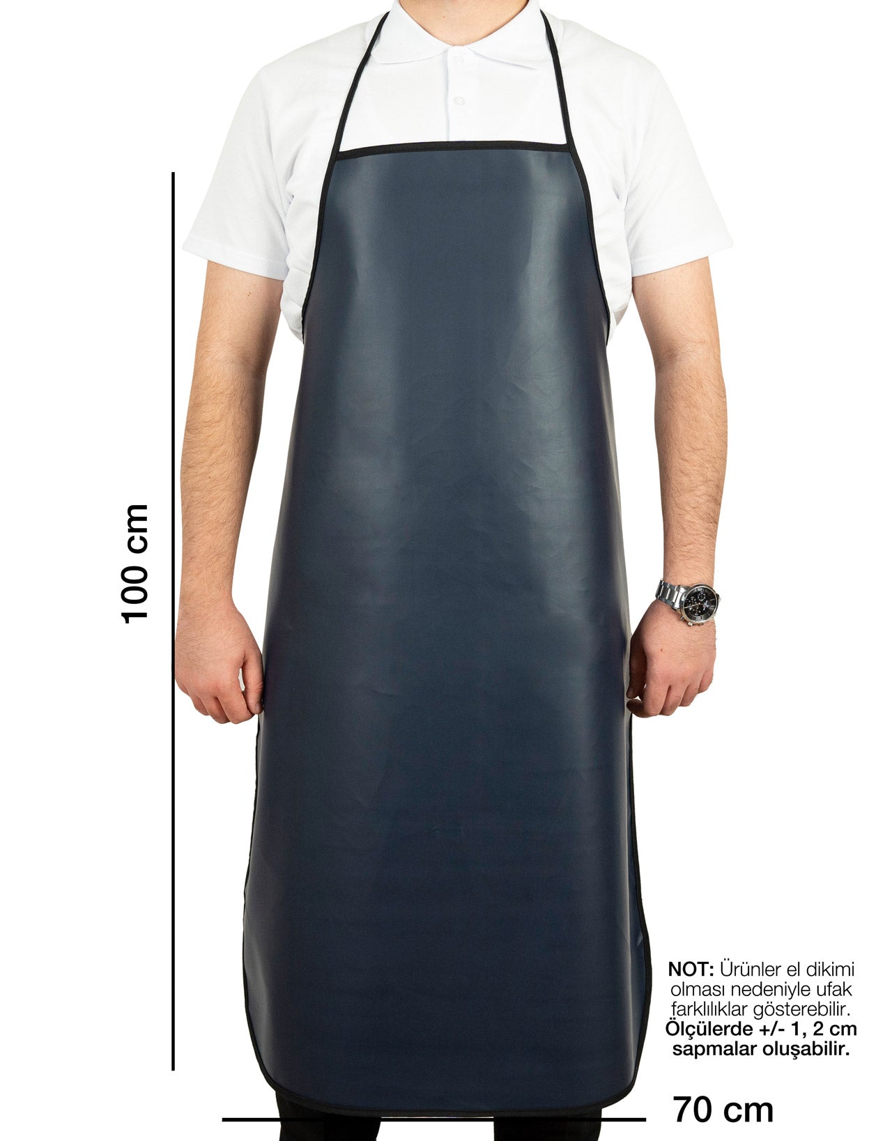 PVC Mutfak Bulaşık Önlüğü Lacivert | Su Geçirmez ve Islak Alan Muşamba Önlük - yakın çekim
