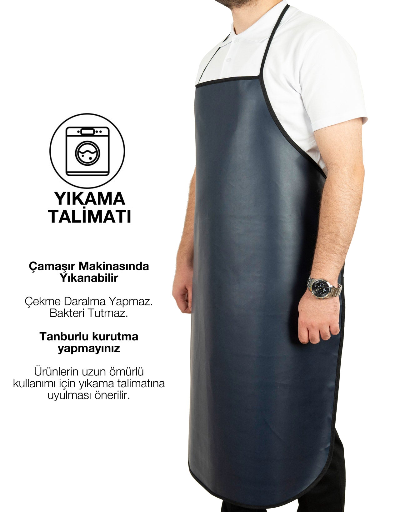 PVC Mutfak Bulaşık Önlüğü Lacivert | Su Geçirmez ve Islak Alan Muşamba Önlük - kullanım örneği