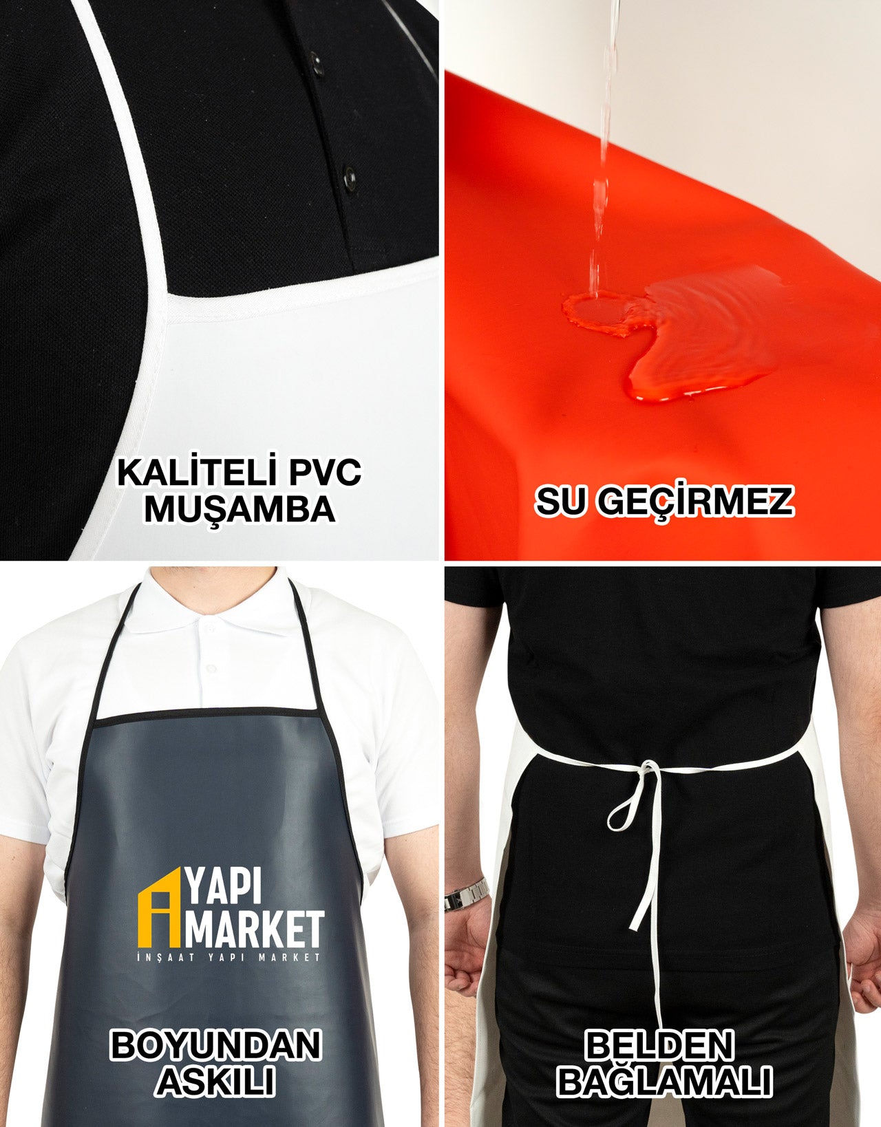 PVC Mutfak Bulaşık Önlüğü Lacivert | Su Geçirmez ve Islak Alan Muşamba Önlük - görsel 8