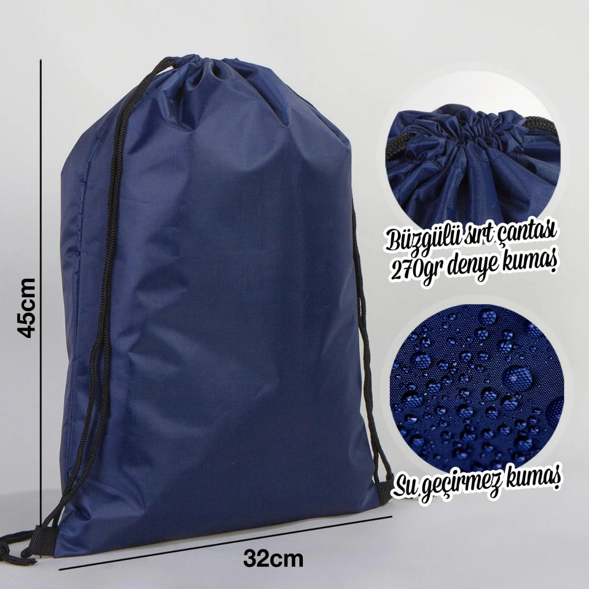 32x45 cm Lacivert İmperteks Sırt Çantası - 23 Nisan Hediyesi - görsel 12