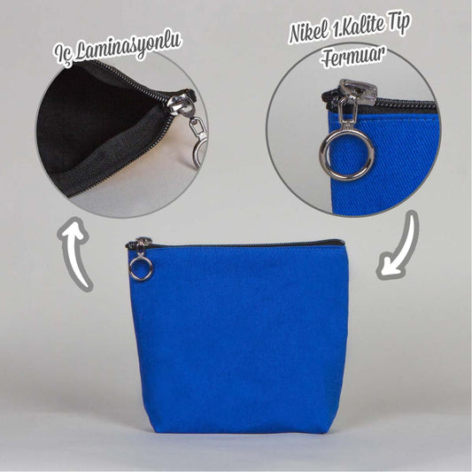 Venüs Clutch Saks Mavi Renk 18x15x5 cm - istecanta.com
