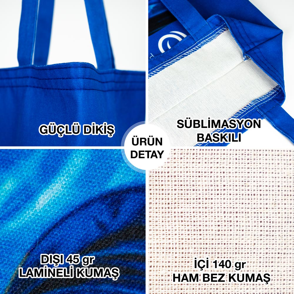 Renkli Süblimasyon Bez Çanta Lamineli Toptan - 35x40cm - istecanta.com