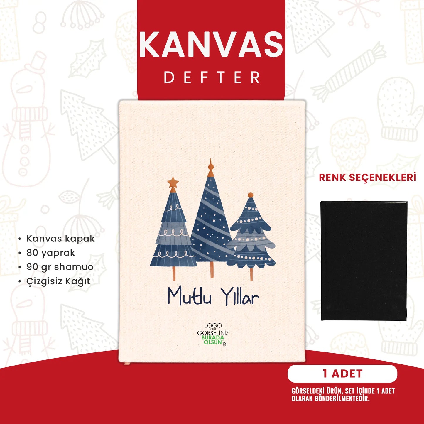 Yeni yıl için kurumsal hediye seti: Large City çanta, termos ve defter