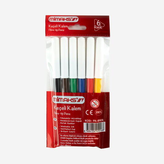 Mimaks / Keçeli Kalem 6'lı Pvc