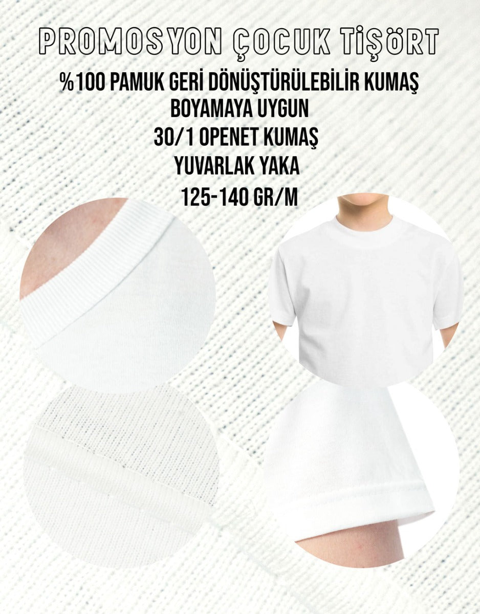 Baskılı Promosyon Çocuk Tişörtü -  - Siyah - Kırmızı- 1000 Adet- Tek Renk Baskı - yakın çekim