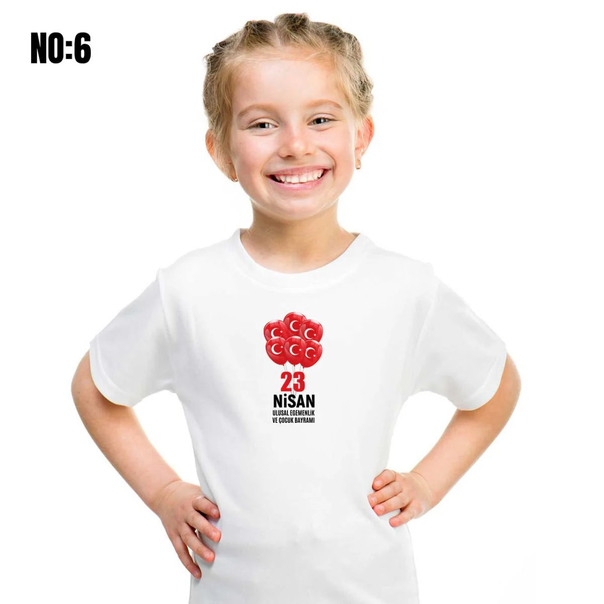 23 Nisan Baskılı Promosyon Tişört - Beyaz - görsel 6