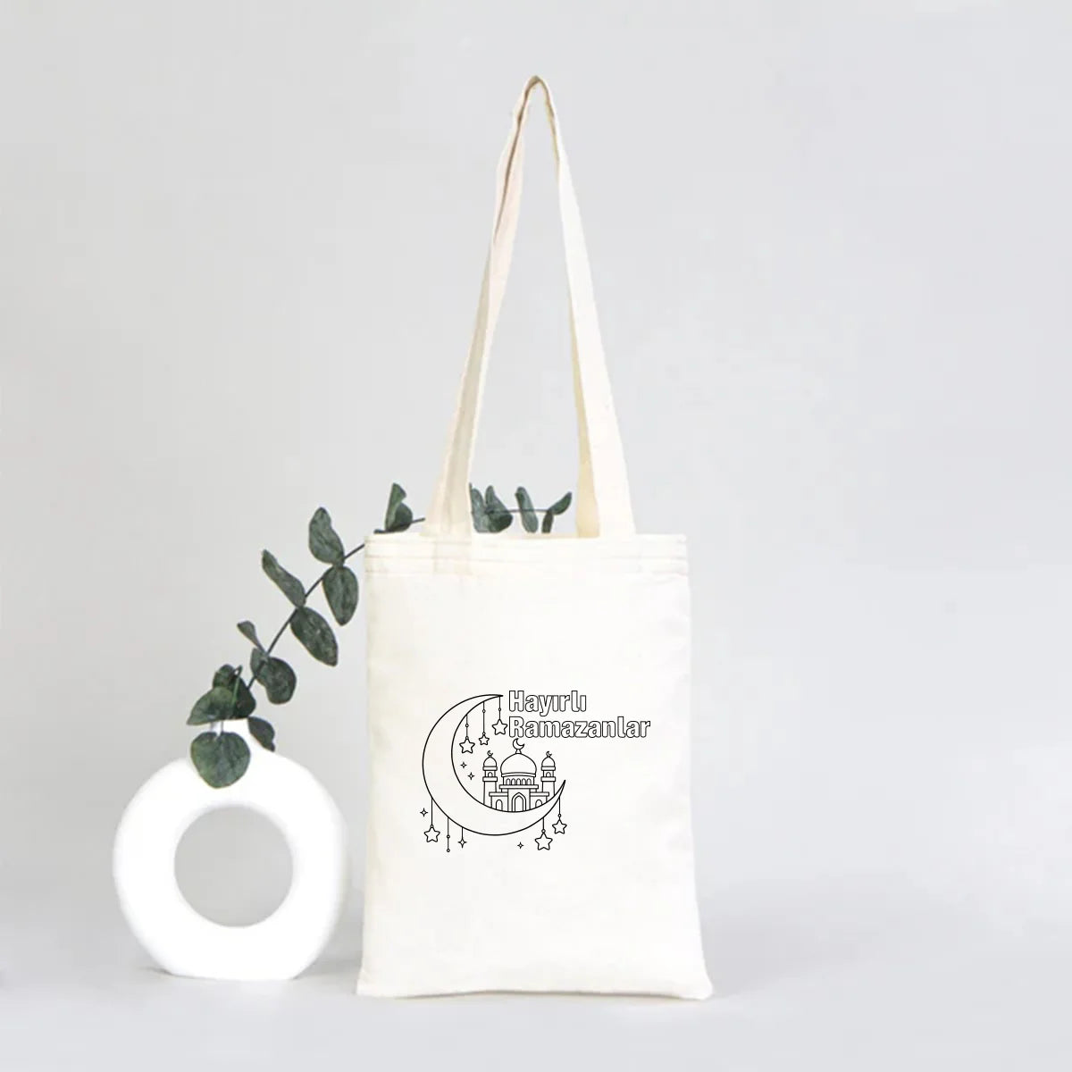 Boyanabilir 20x25 cm Ham Bez Kitap Çantası - Bayram Çantası - farklı açı