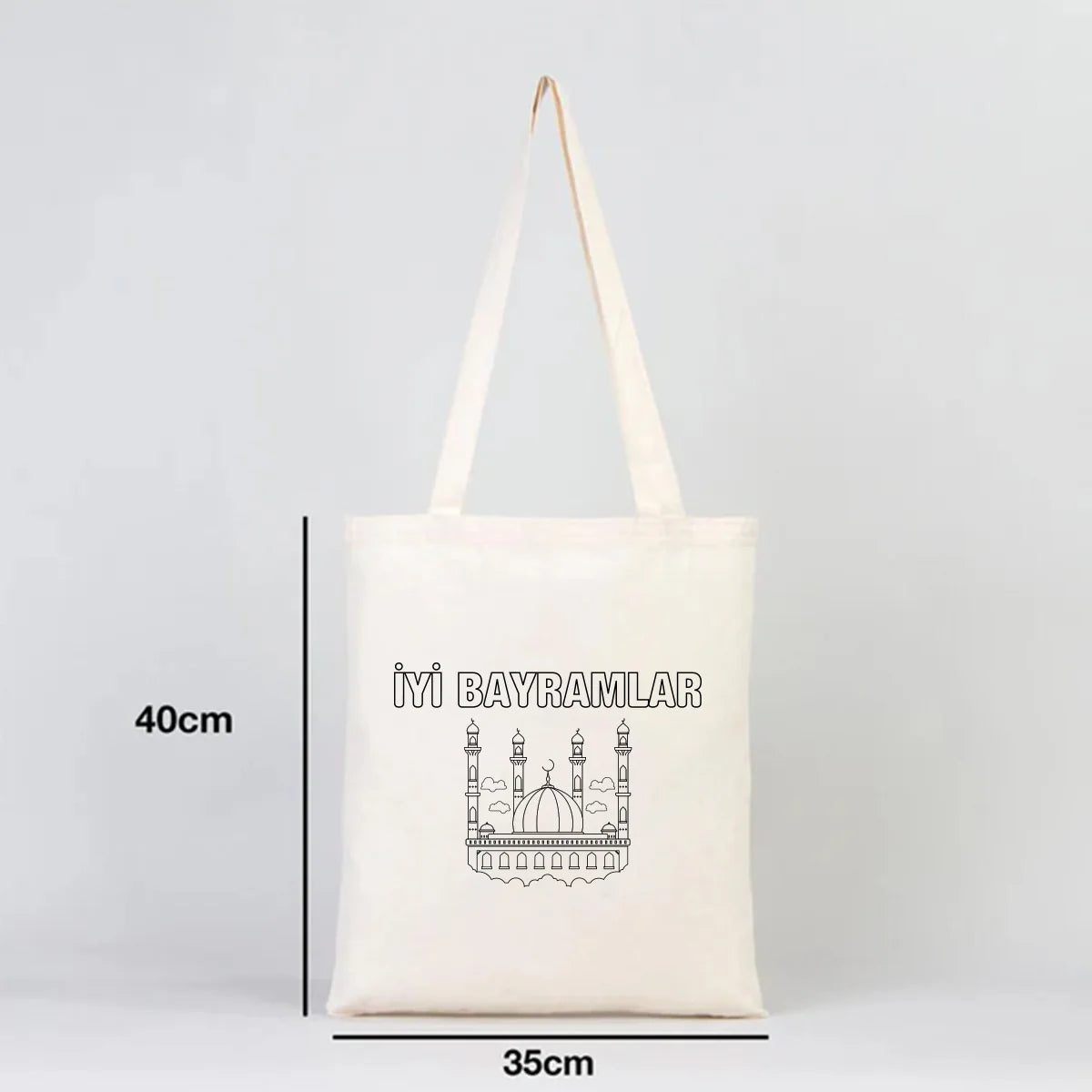Boyanabilir 35x40 cm Ham Bez Çanta - Bayram Çantası - farklı açı