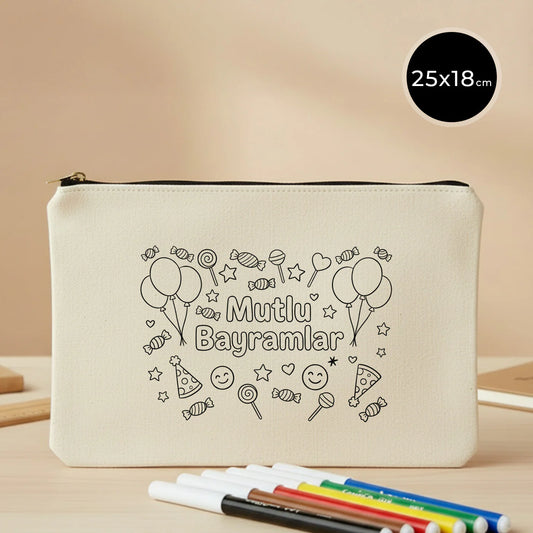 Boyanabilir 25x18 cm Ham Renk Prime Clutch Metal Fermuar Çanta - Bayram Hediy...