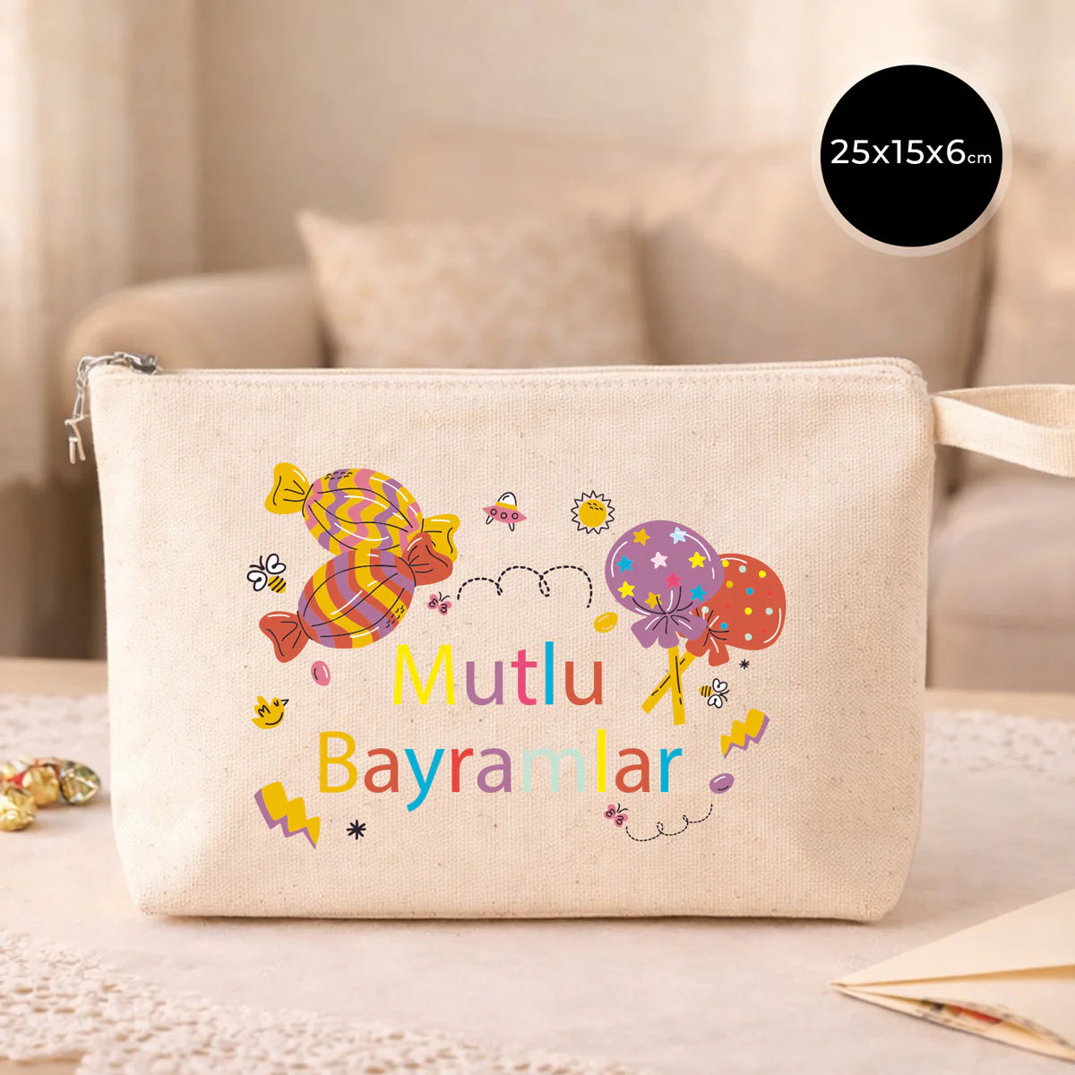 25x15x6 cm Kanvas Kalemlik Körüklü - Bayram Hediyesi