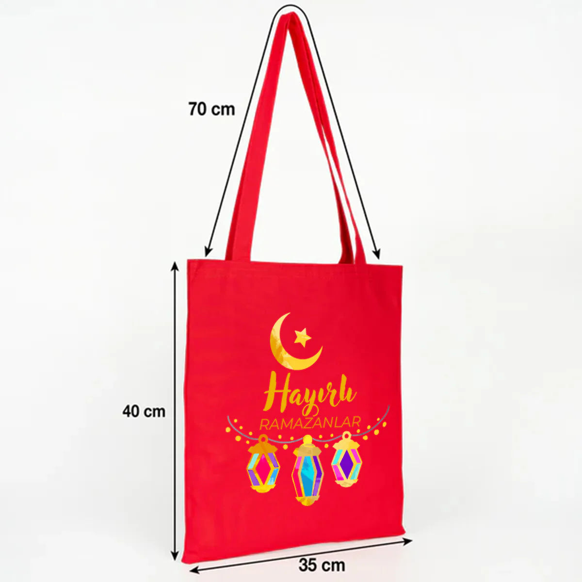35 x 40 cm Kırmızı Kanvas Çanta - Bayram Çantası - yakın çekim