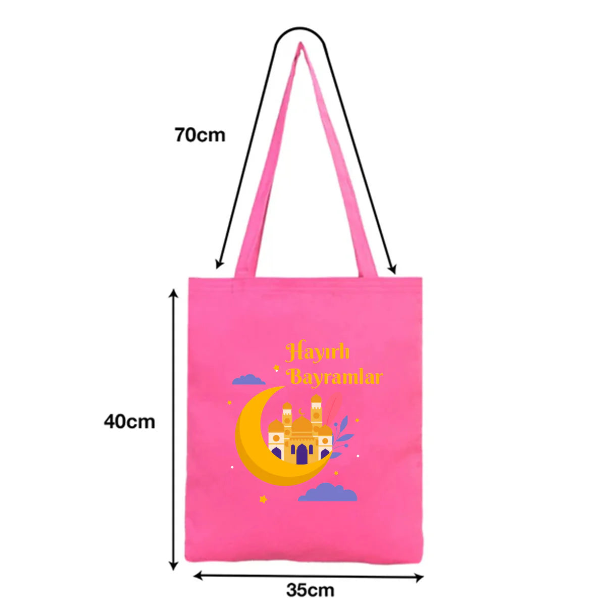 35x40 cm Fuşya Renk Gabardin Bez Model - Bayram Çantası