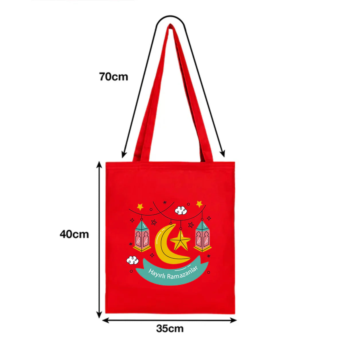 35x40 cm Kırmızı Gabardin Bez Model Günlük Kullanım - Bayram Çantası