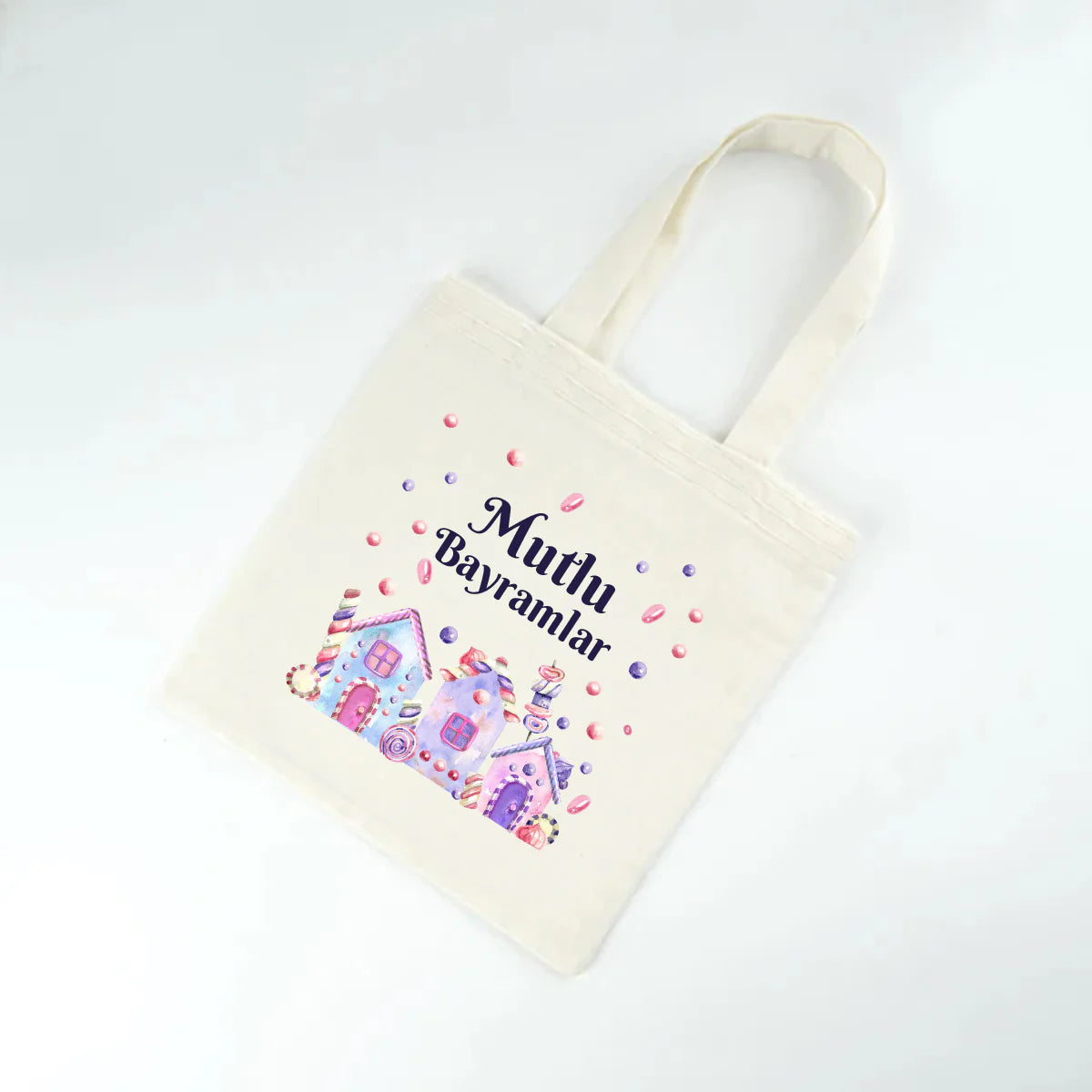 Ramazan Bayramı Ham Bez Çanta | 23x23 cm - farklı açı