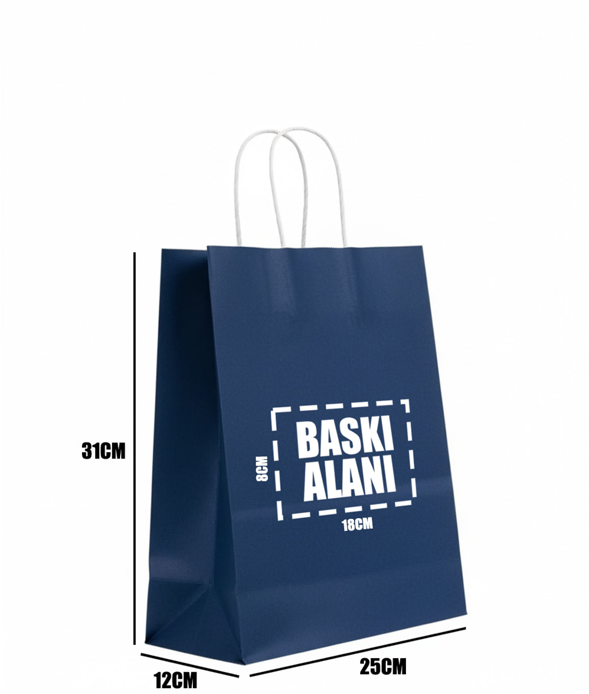 Burgu Saplı Renkli Kraft Kağıt Çanta (Özelleştirilebilir)