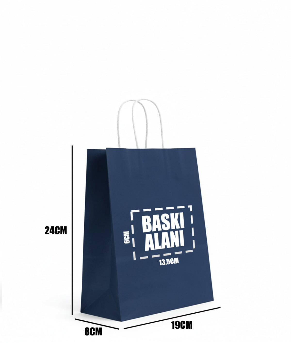 Burgu Saplı Renkli Kraft Kağıt Çanta (Özelleştirilebilir)