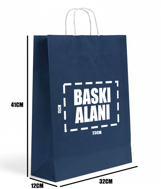 Burgu Saplı Renkli Kraft Kağıt Çanta (Özelleştirilebilir)