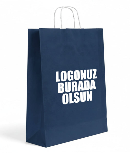 Burgu Saplı Renkli Kraft Kağıt Çanta (Özelleştirilebilir)