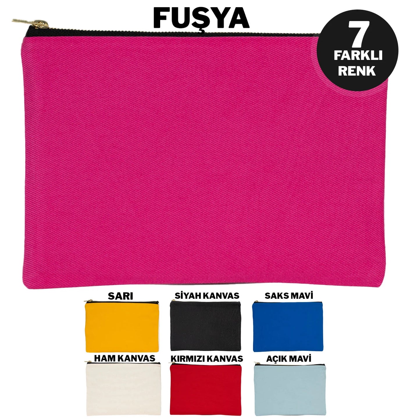 25x18 cm Fuşya Metal Fermuarlı Kalemlik - Kadınlar Günü Hediyesi - görsel 9