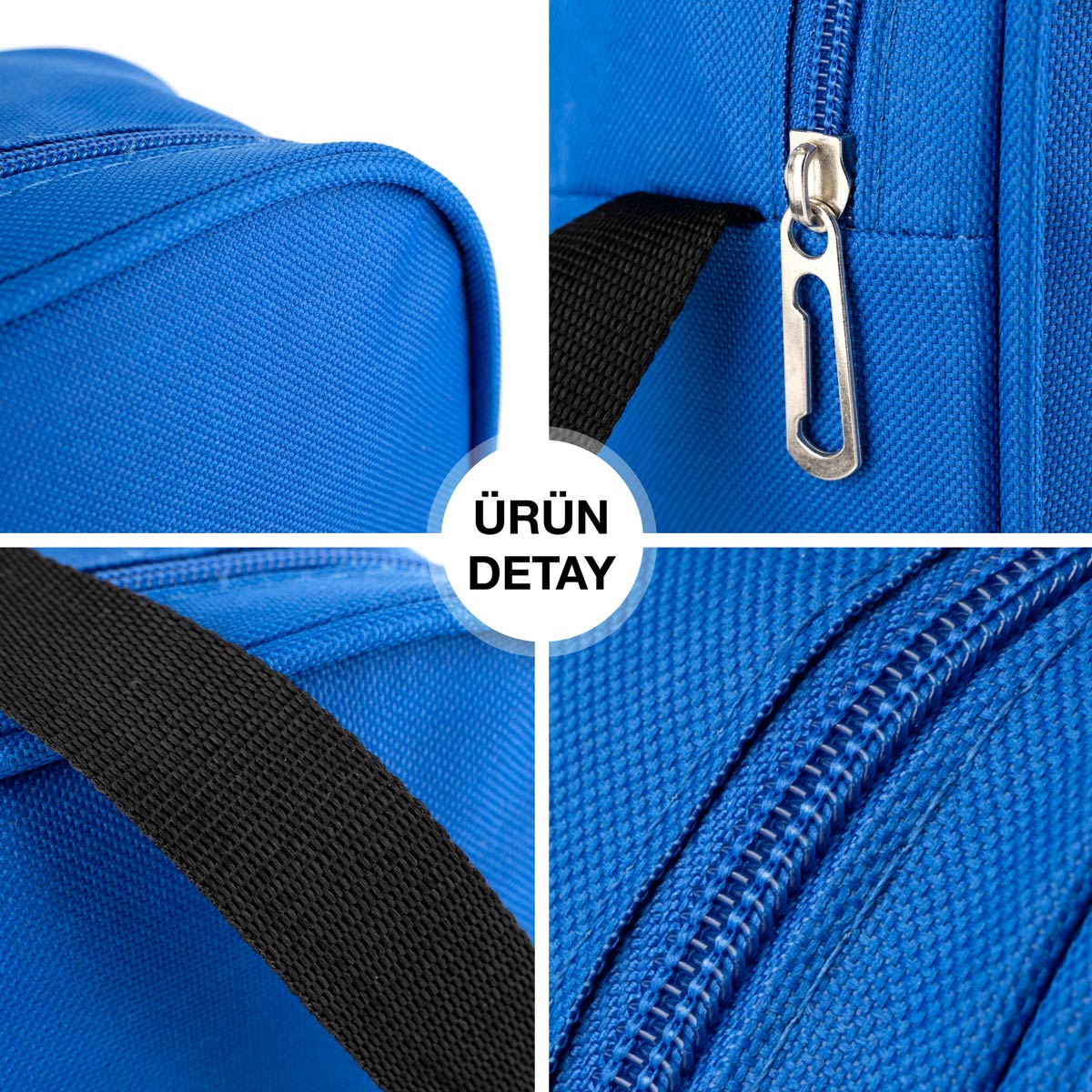 Okul Öğrenci Beslenme Çantası Omuz Askılı İmperteks Mavi (Özelleştirilebilir) - yakın çekim